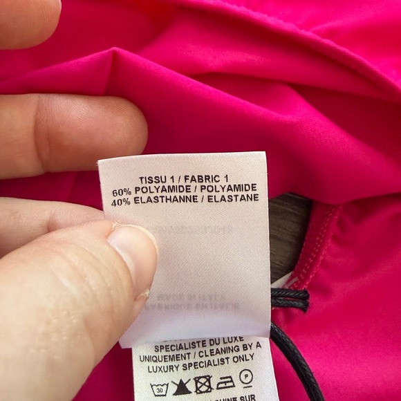 Alaia Fuchsia Lace Up Sculpting Swimwear Jersey One Piece Swimsuit Size 38 US6 - Picture 4 of 6